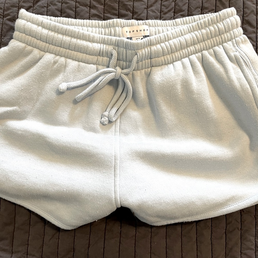 Light blue TopShop Retro Cotton Runner short